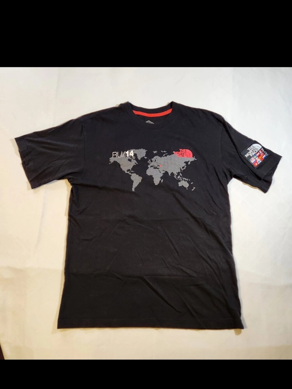 The North Face Sochi 2014 Winter Olympics T-Shirt Mens M RU/14 Flag Patch